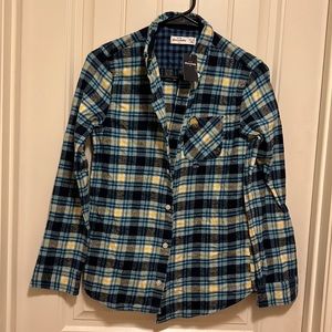 NWT Abercrombie Kids button down flannel shirt size 13/14